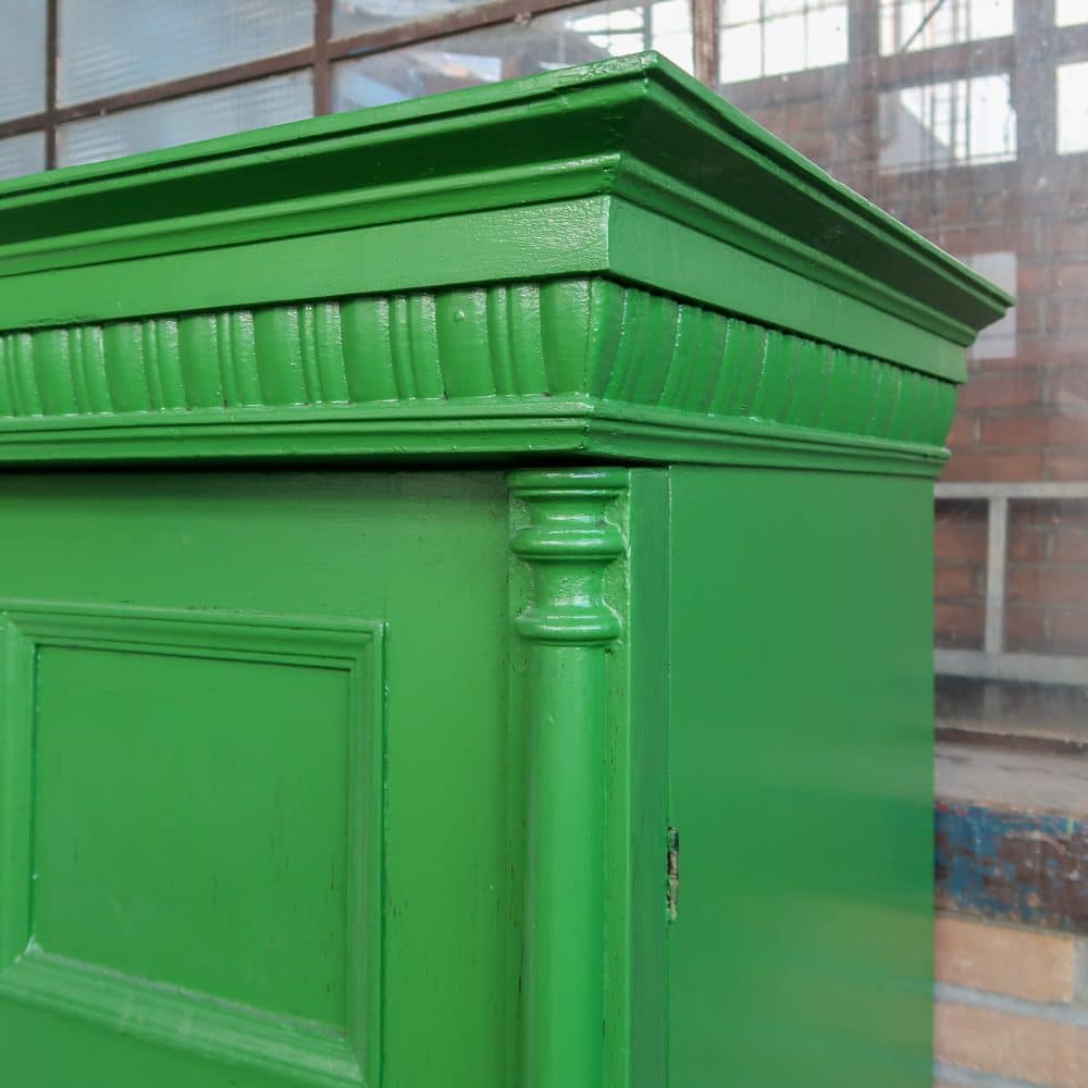 Brocante groene linnenkast - Afbeelding 8
