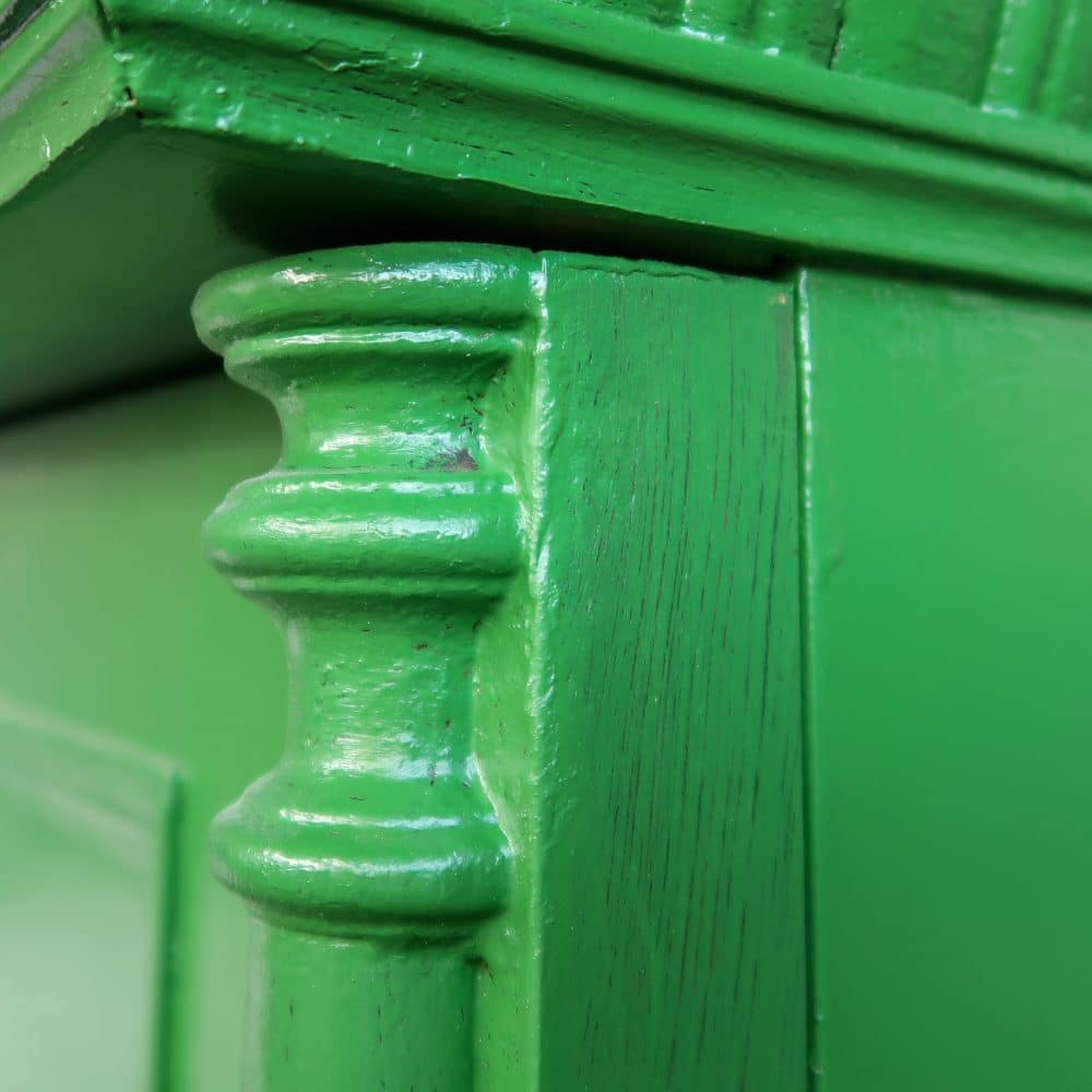 Brocante groene linnenkast - Afbeelding 12