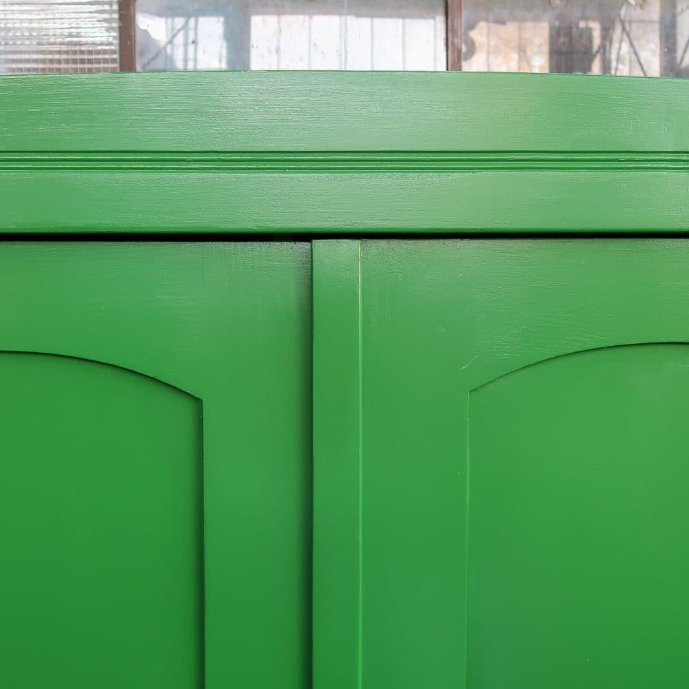 Brocante groene linnenkast - Afbeelding 4