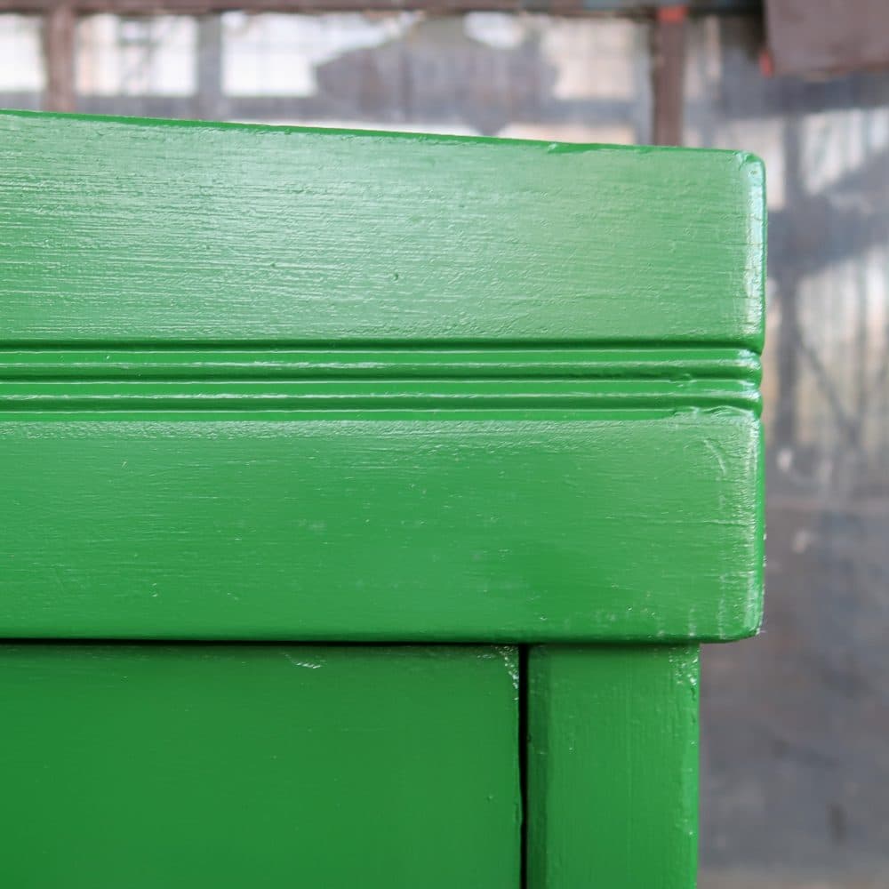 Brocante groene linnenkast - Afbeelding 6