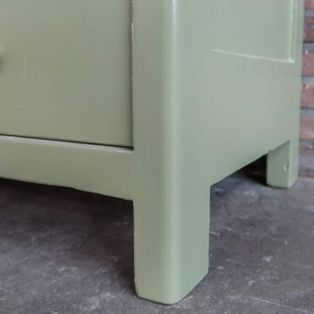 Brocante groene linnenkast - Afbeelding 9