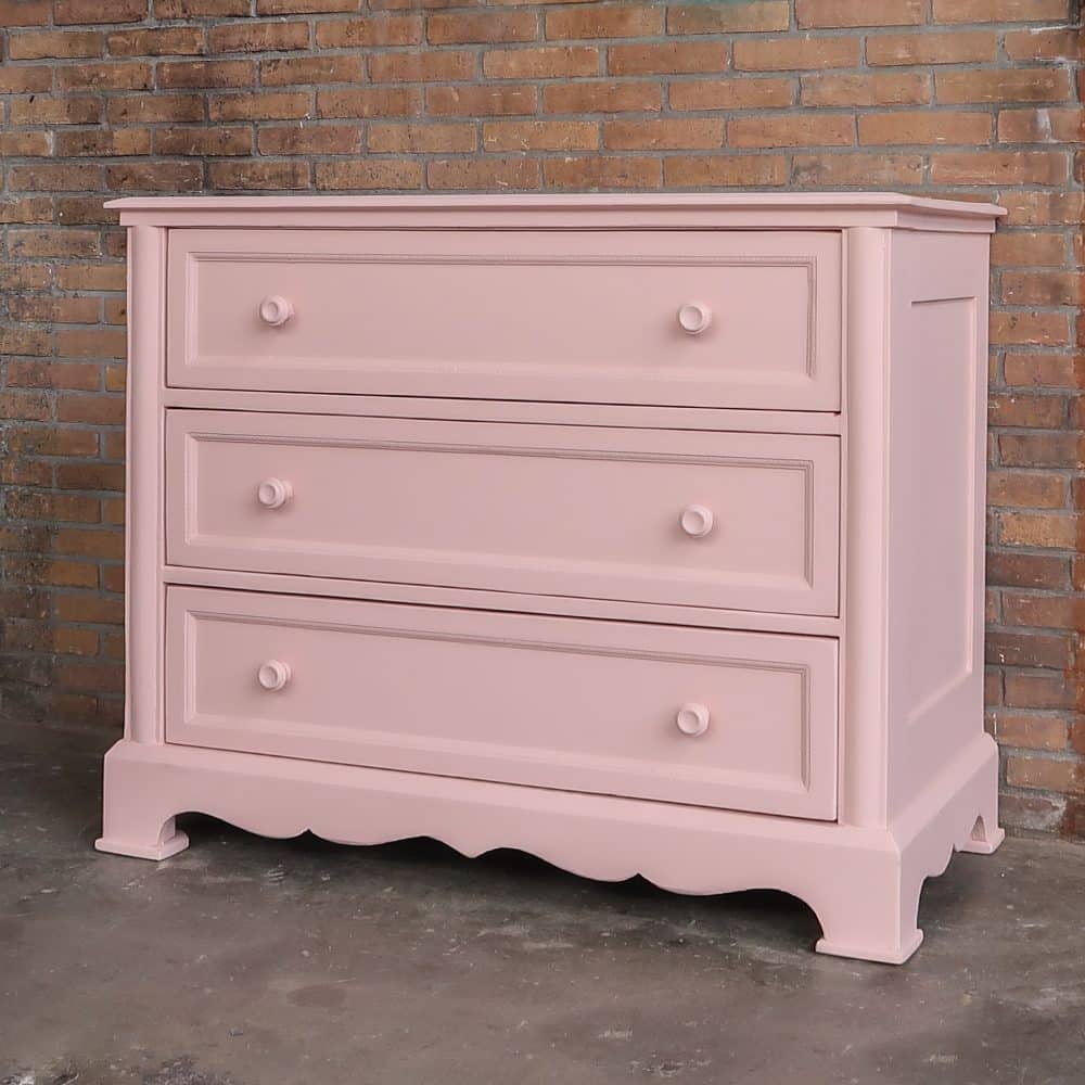 Roze brocante ladekast - Afbeelding 2
