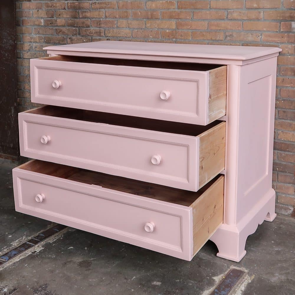 Roze brocante ladekast - Afbeelding 3