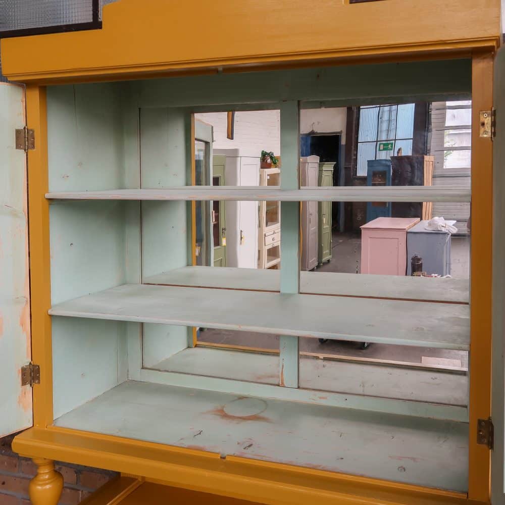 Brocante gele buffetkast - Afbeelding 4