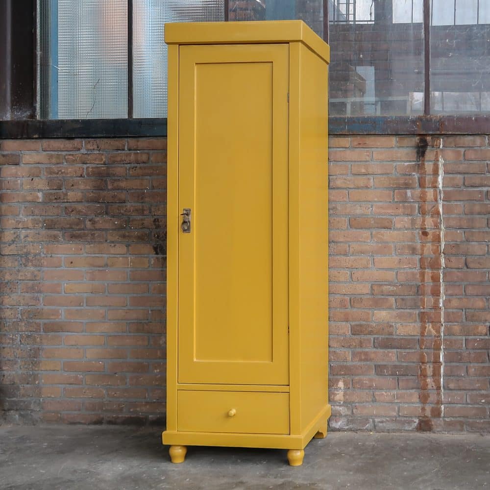 Brocante eendeurs linnenkast - Afbeelding 2