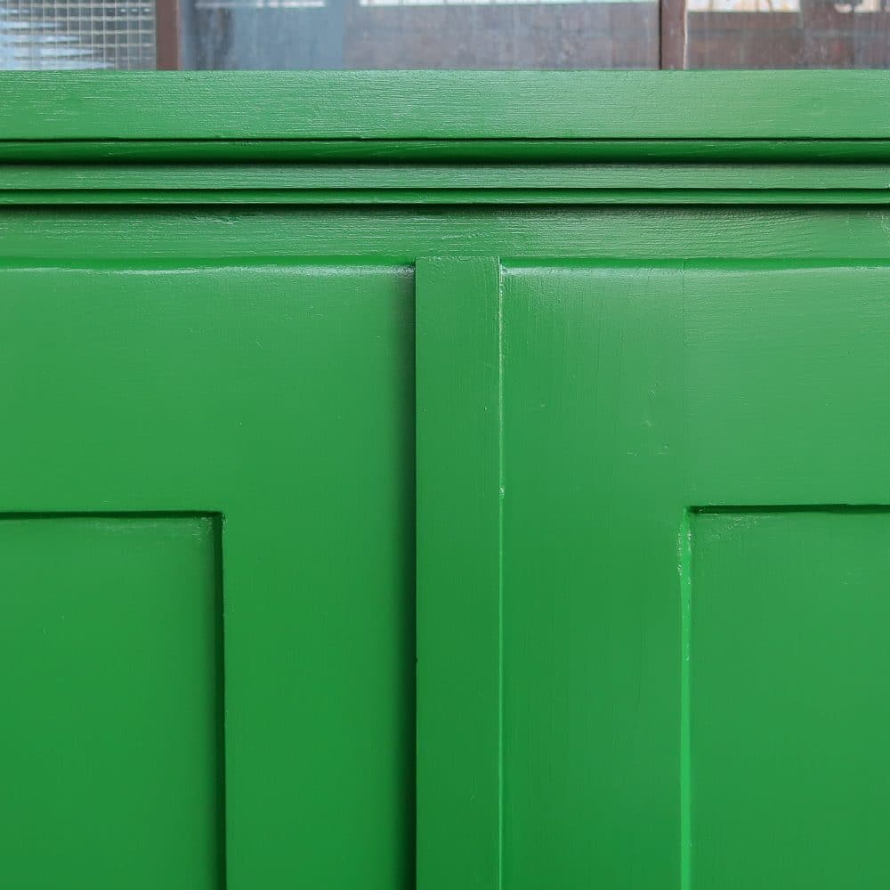 Brocante groene linnenkast - Afbeelding 4