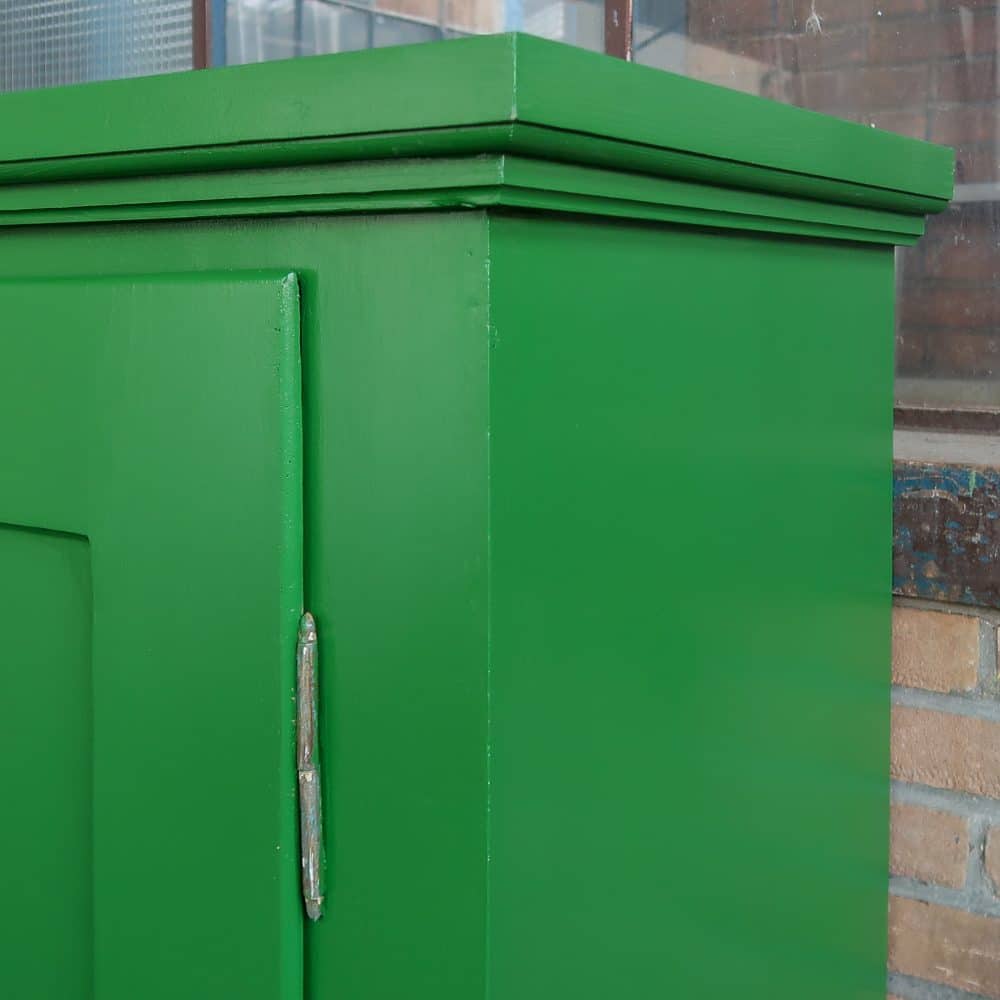 Brocante groene linnenkast - Afbeelding 5