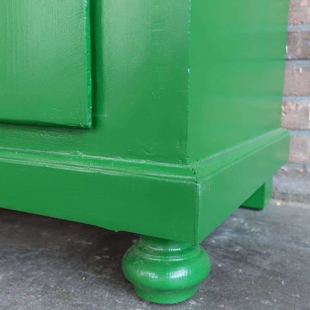 Brocante groene linnenkast - Afbeelding 7