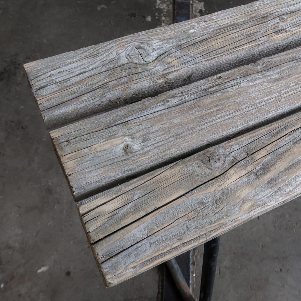 Brocante houten bankje - Afbeelding 3