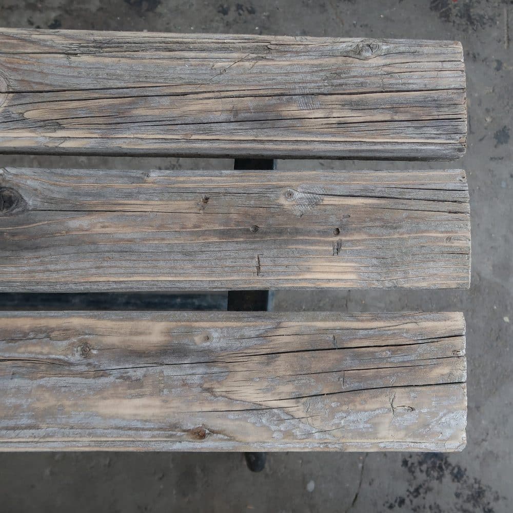 Brocante houten bankje - Afbeelding 4
