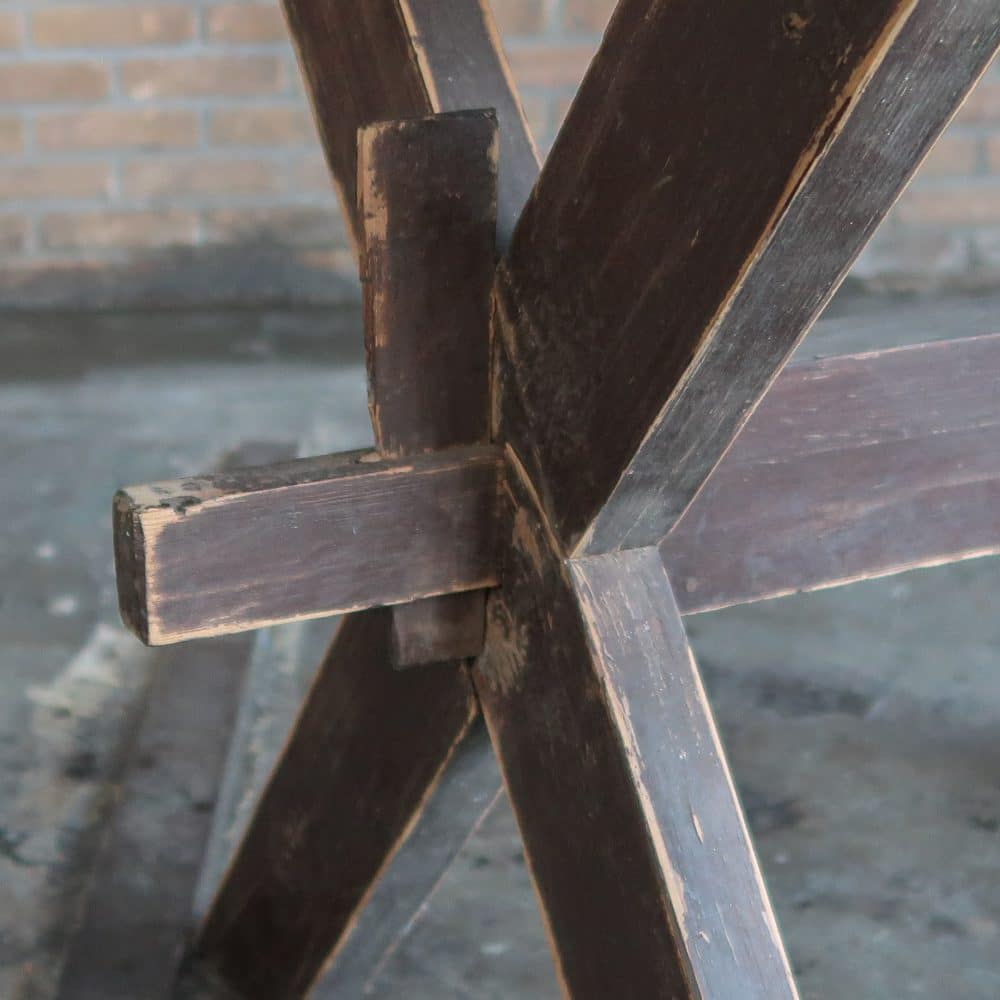 Brocante kruispoot tafeltje - Afbeelding 6