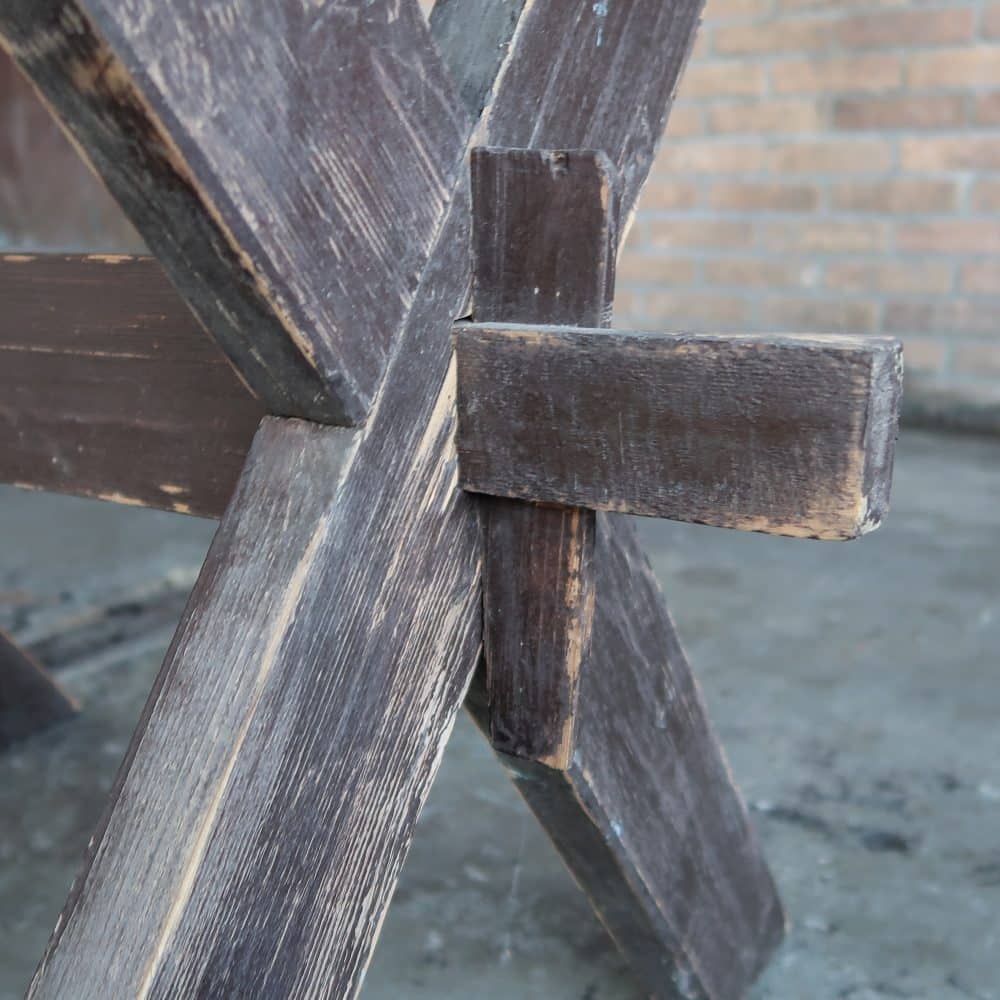 Brocante kruispoot tafeltje - Afbeelding 7