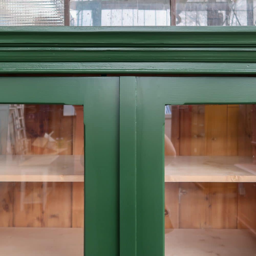Brocante groene vitrinekast - Afbeelding 4