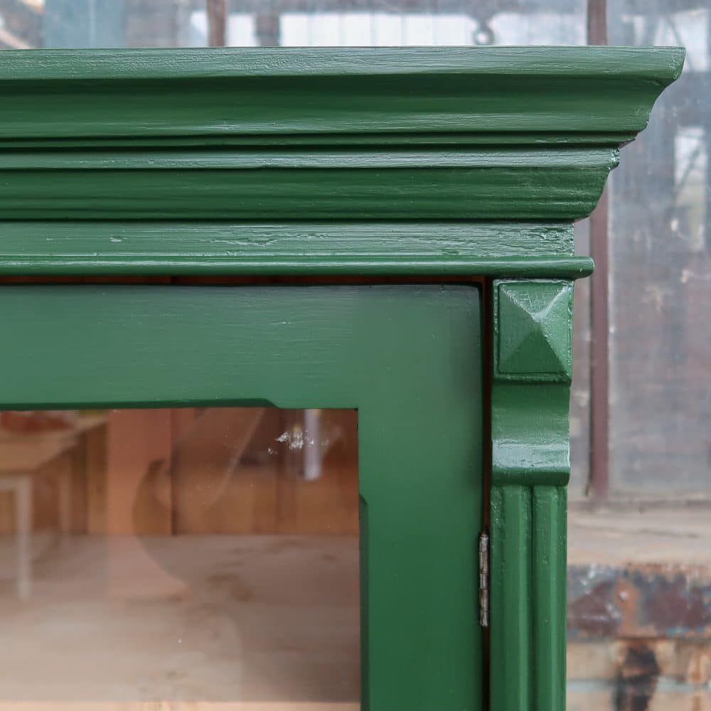 Brocante groene vitrinekast - Afbeelding 5