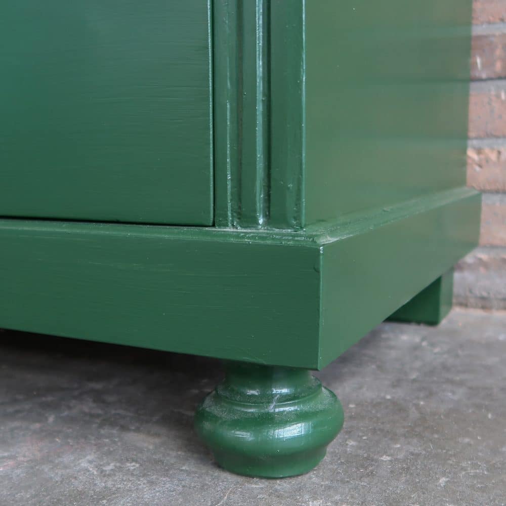 Brocante groene vitrinekast - Afbeelding 9