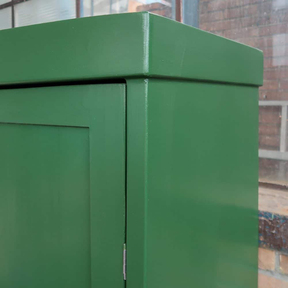Brocante groene linnenkast - Afbeelding 5