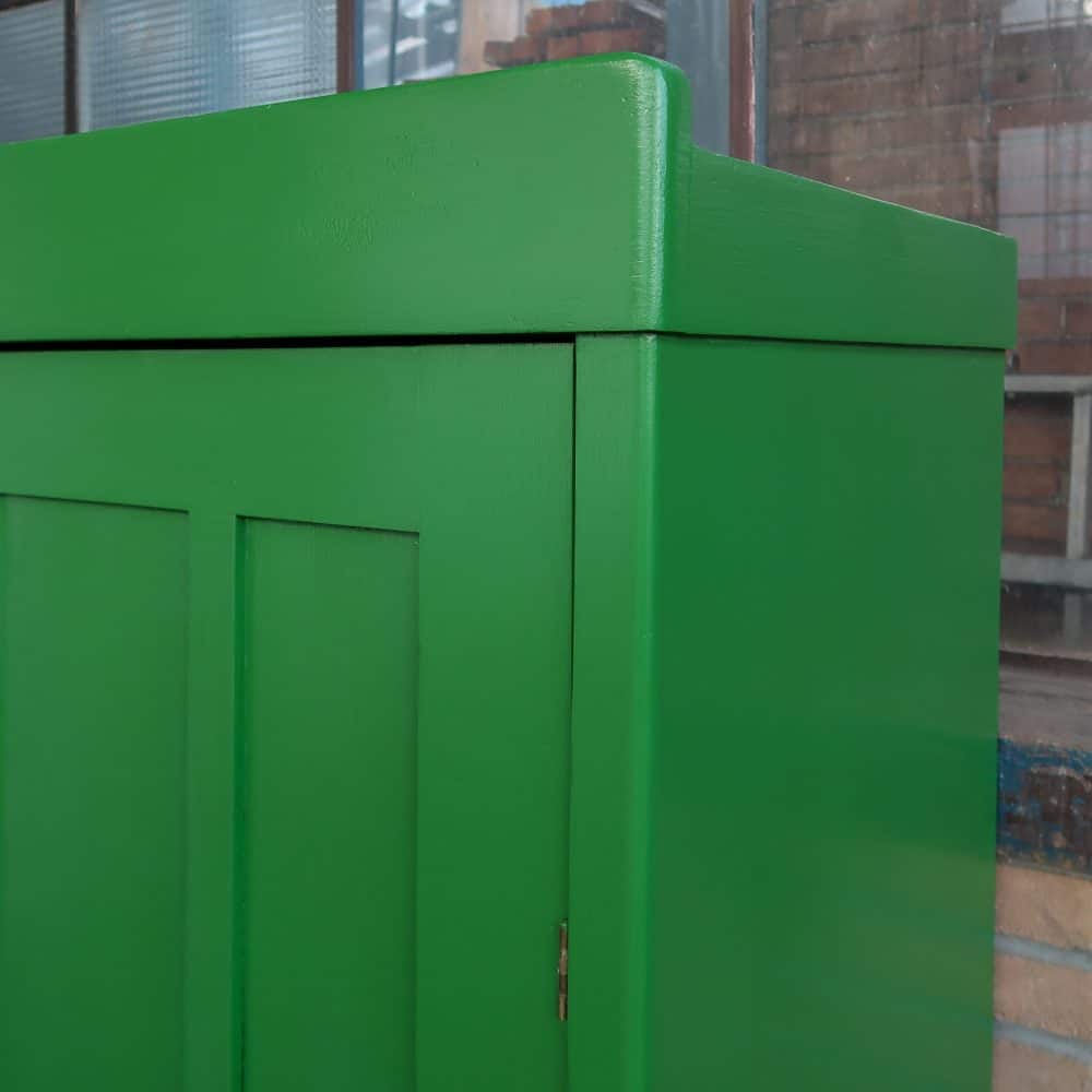 Brocante groene linnenkast - Afbeelding 5