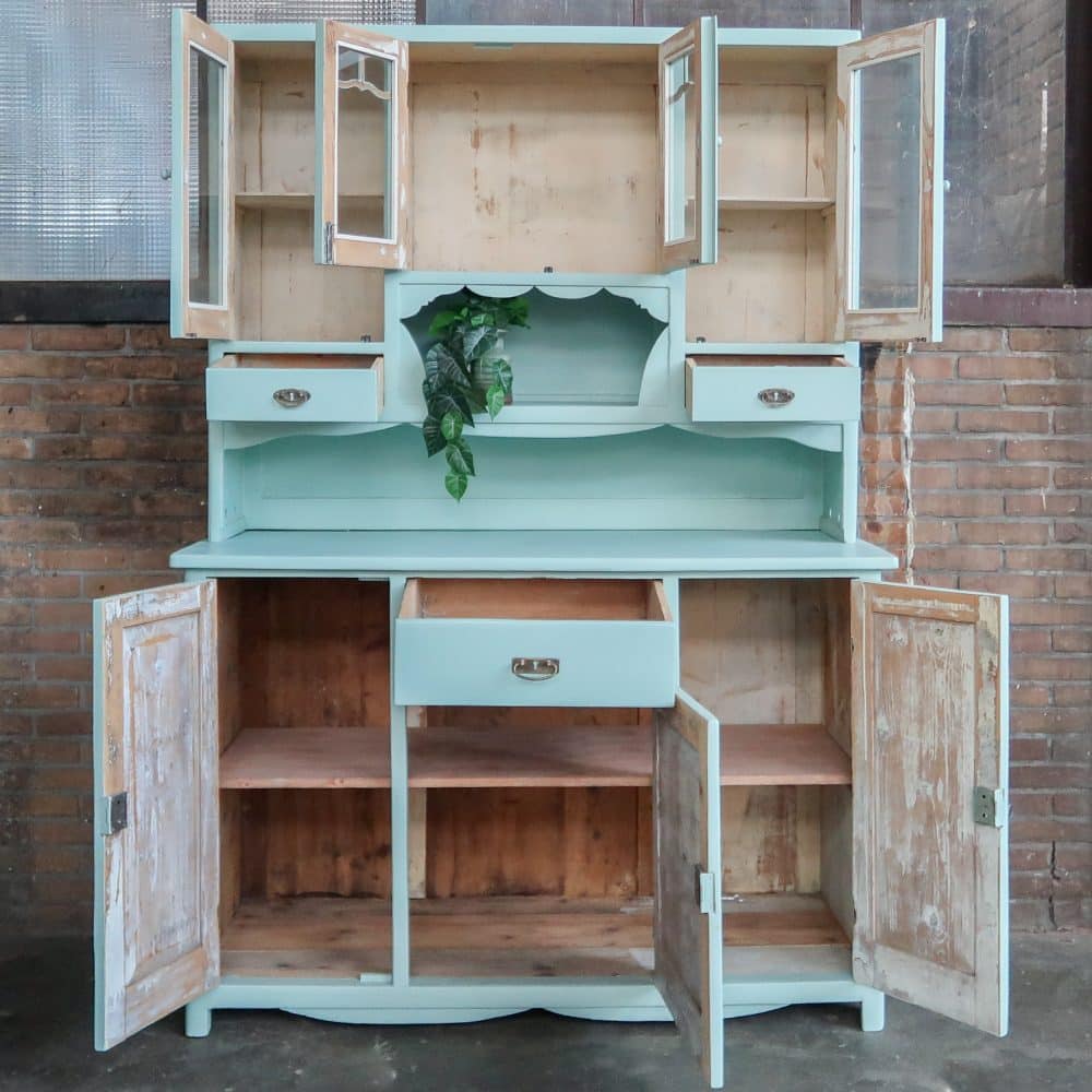 Blauwe brocante buffetkast - Afbeelding 3