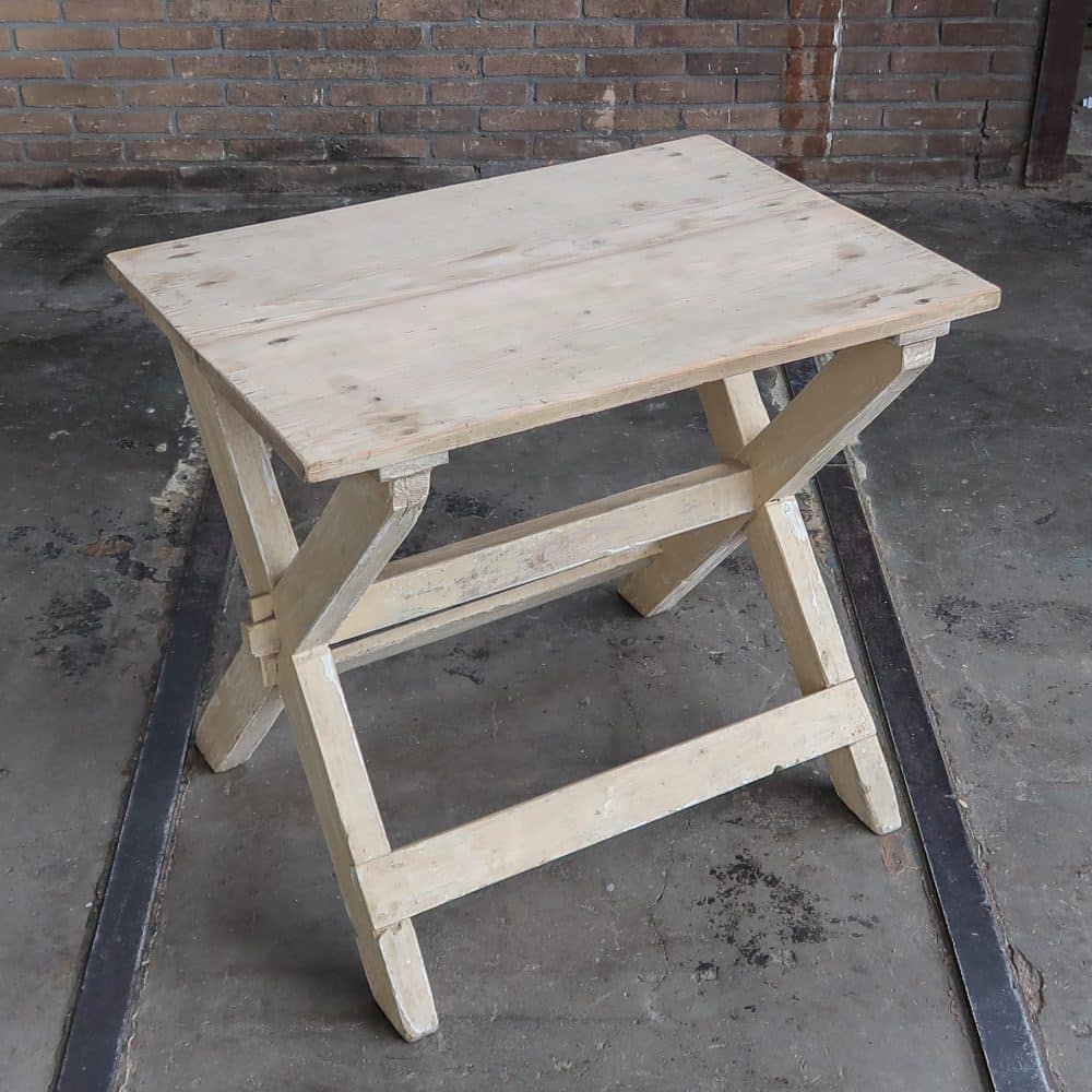 Brocante kruispoot tafeltje - Afbeelding 2
