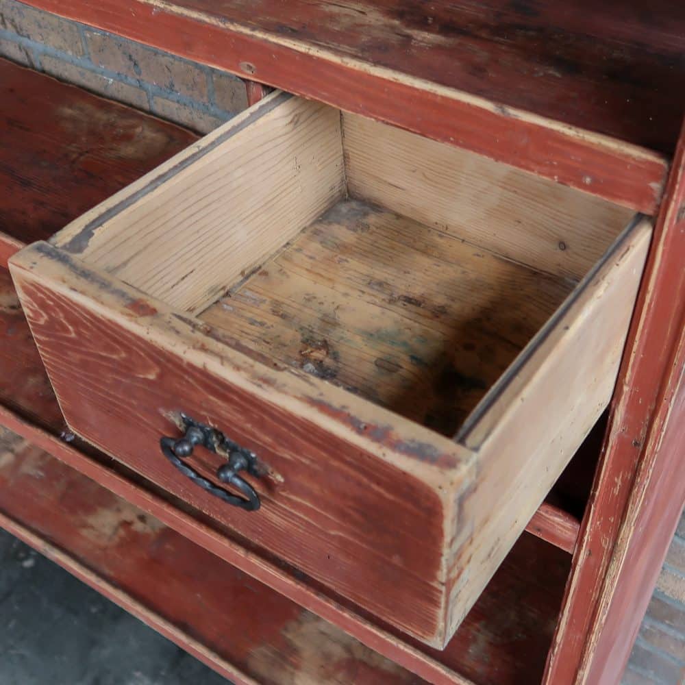 Brocante wandkast met la - Afbeelding 6