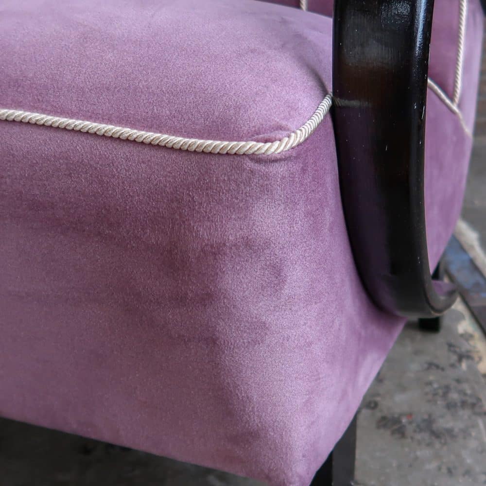 Vintage roze fauteuil - Halabala - Afbeelding 8
