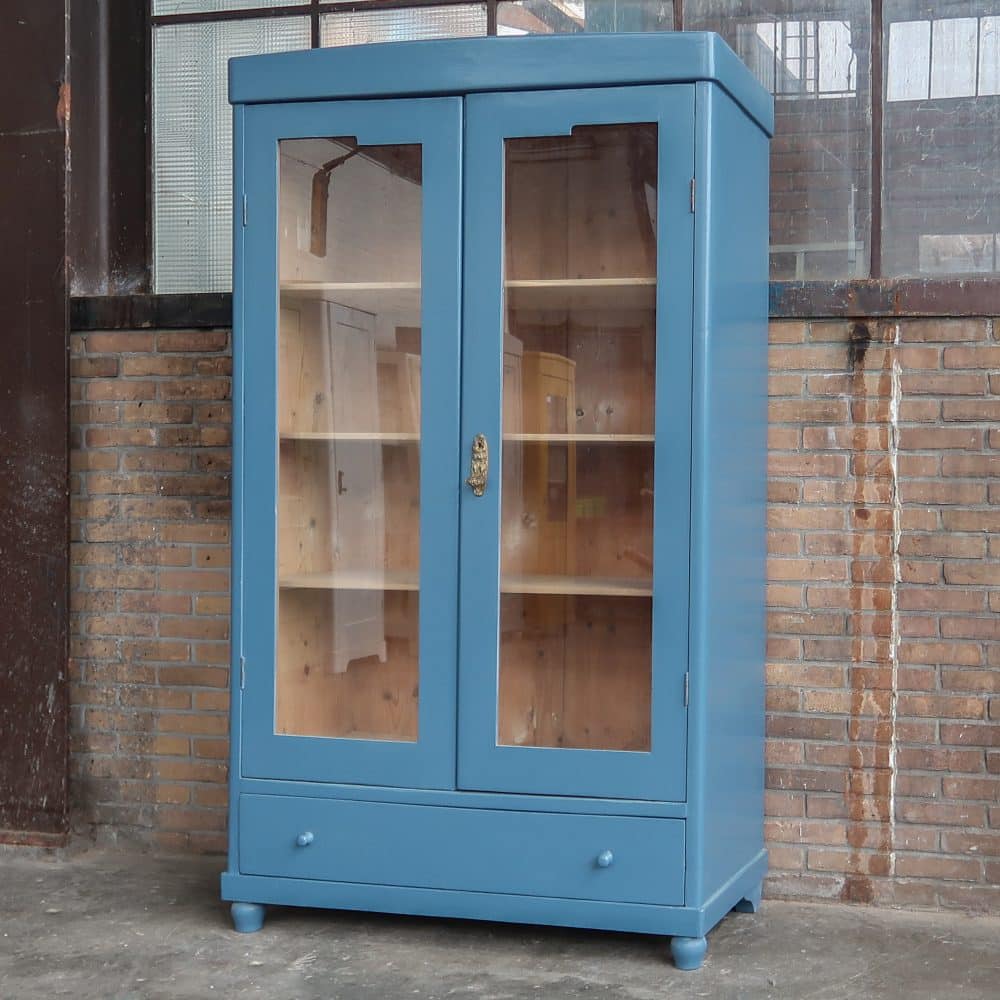 Blauwe vitrinekast - Afbeelding 2