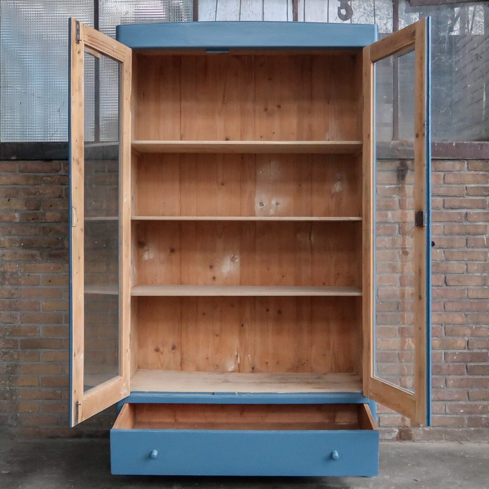 Blauwe vitrinekast - Afbeelding 3