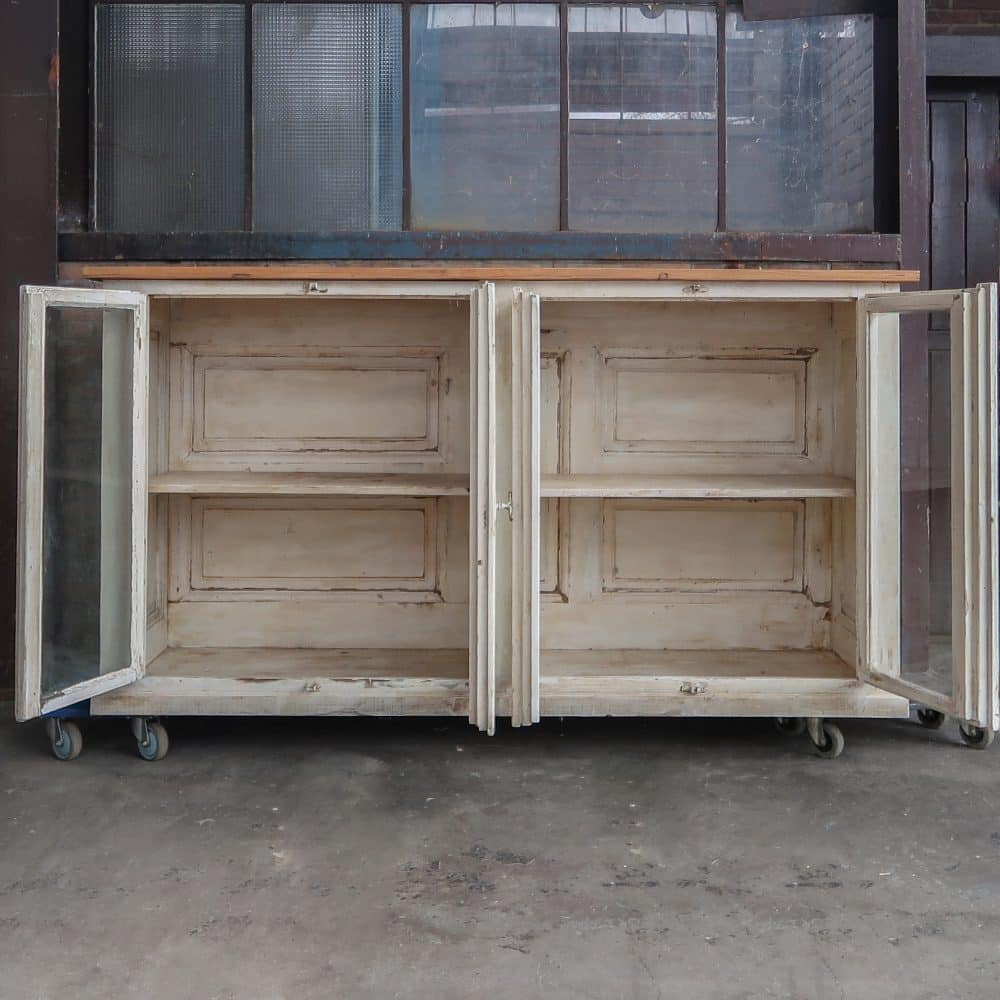 Brocante vitrinekast/dressoir - Afbeelding 3