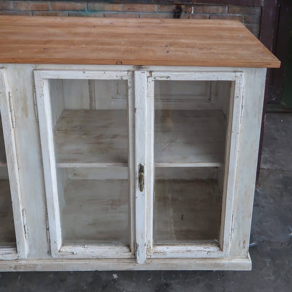 Brocante vitrinekast/dressoir - Afbeelding 7