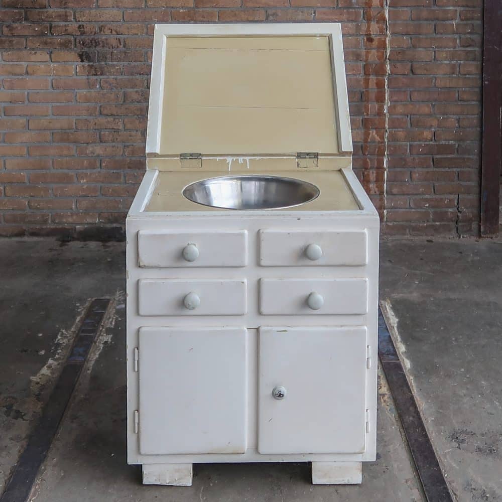 Brocante houten wastafel - Afbeelding 2