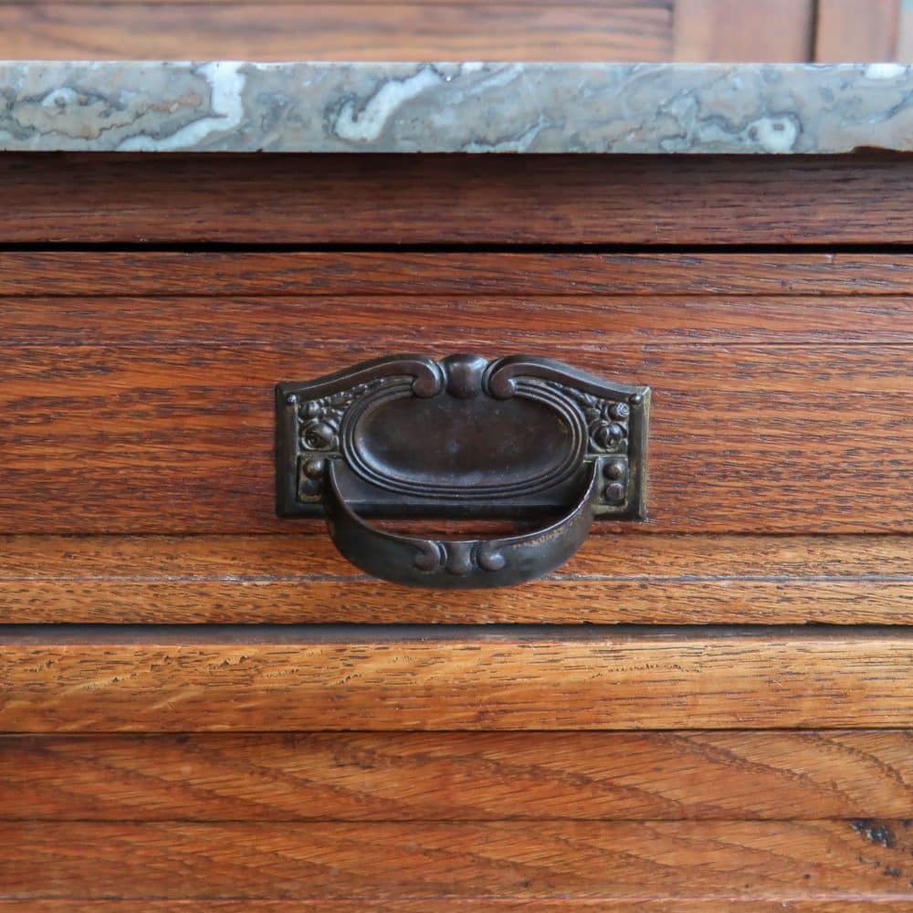 Brocante kaptafel met marmer - Afbeelding 8