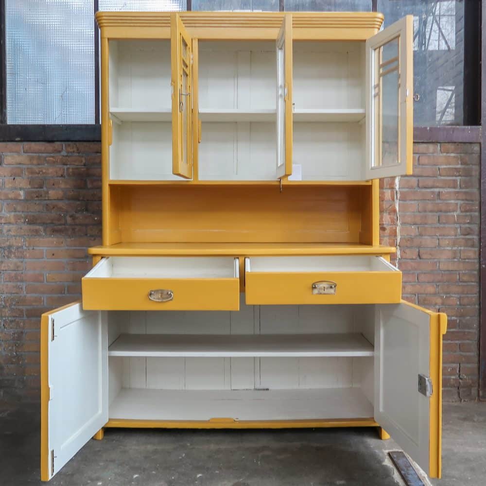 Brocante gele buffetkast - Afbeelding 3