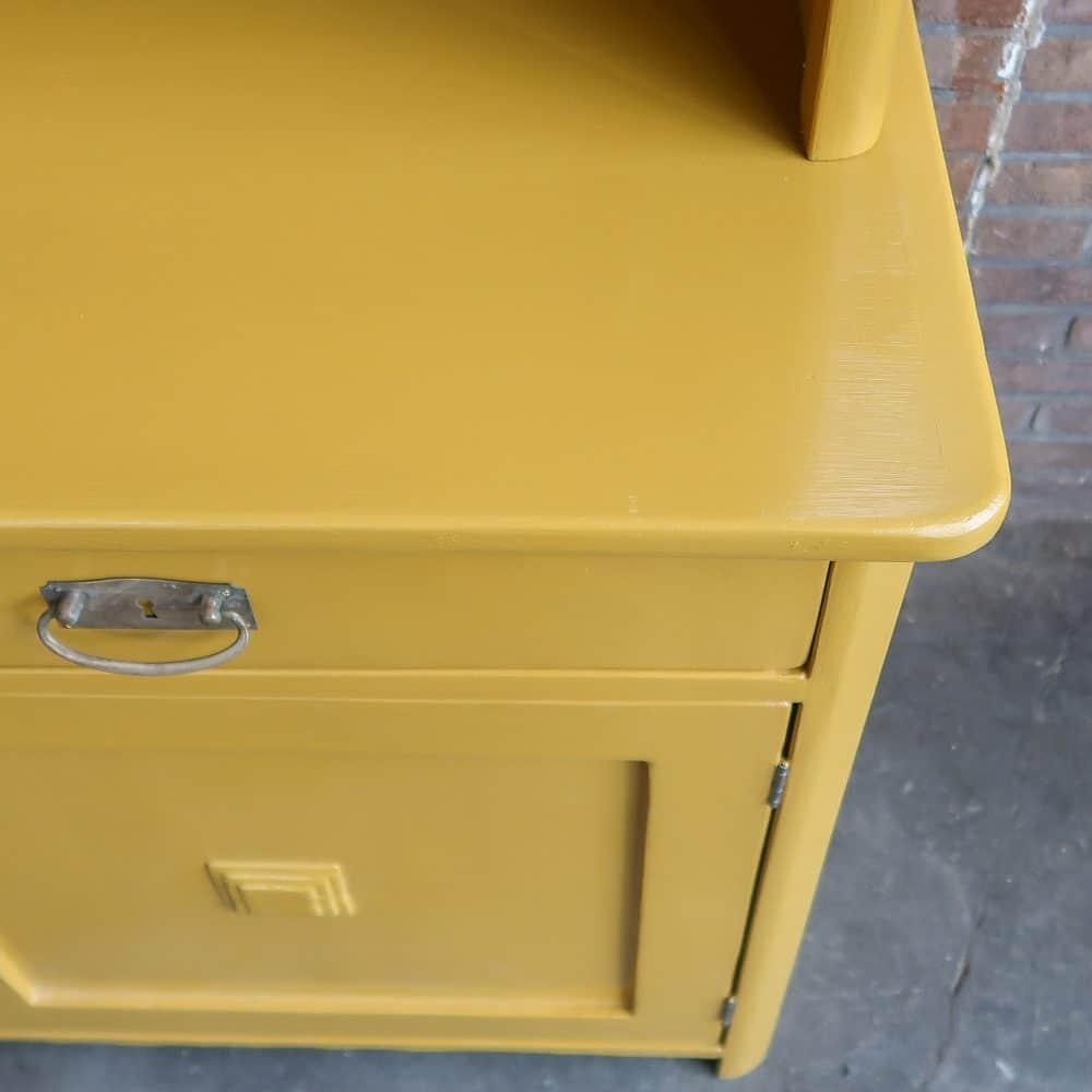 Brocante gele buffetkast - Afbeelding 7