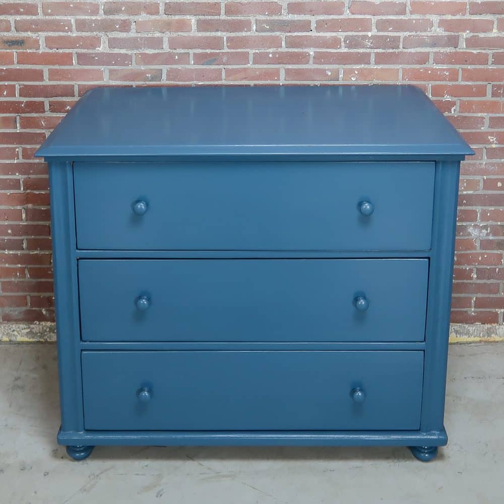Blauwe brocante ladekast - Afbeelding 4