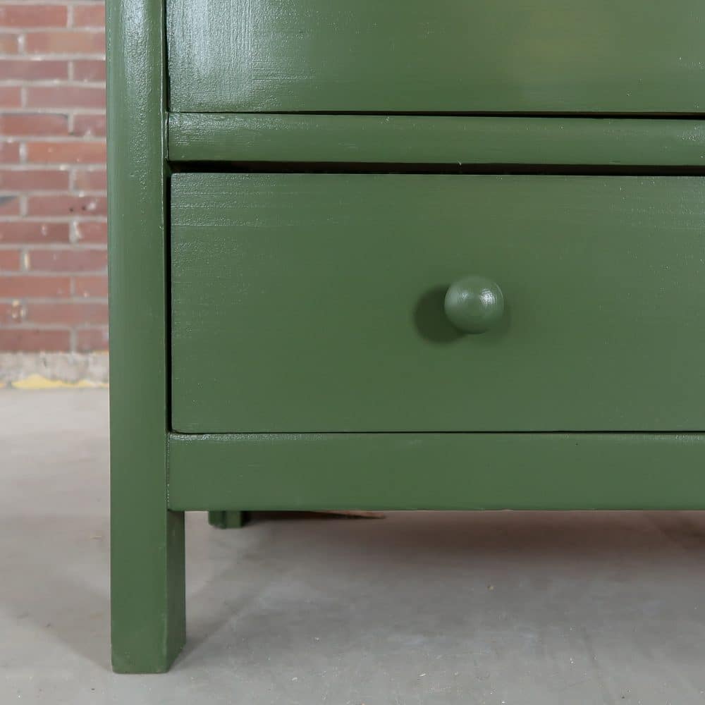Brocante groene linnenkast - Afbeelding 8