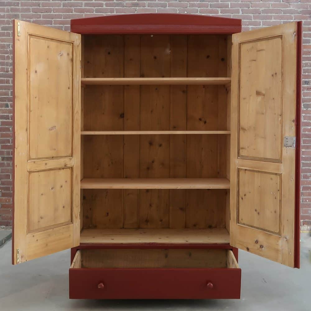 Brocante rode linnenkast – Bild 2