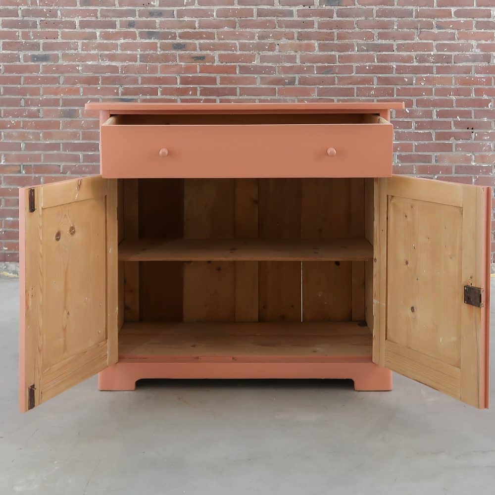Brocante roze dressoir - Afbeelding 3