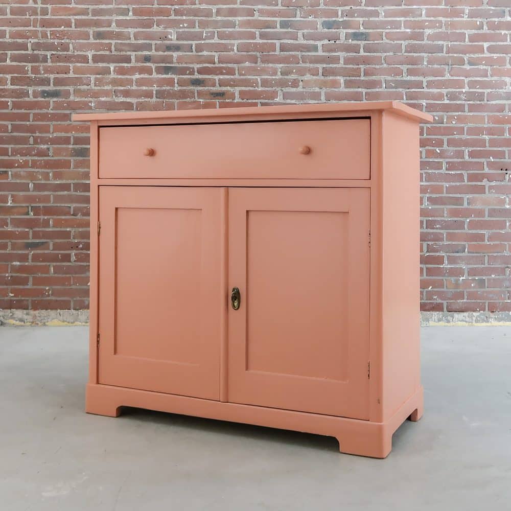 Brocante roze dressoir - Afbeelding 2