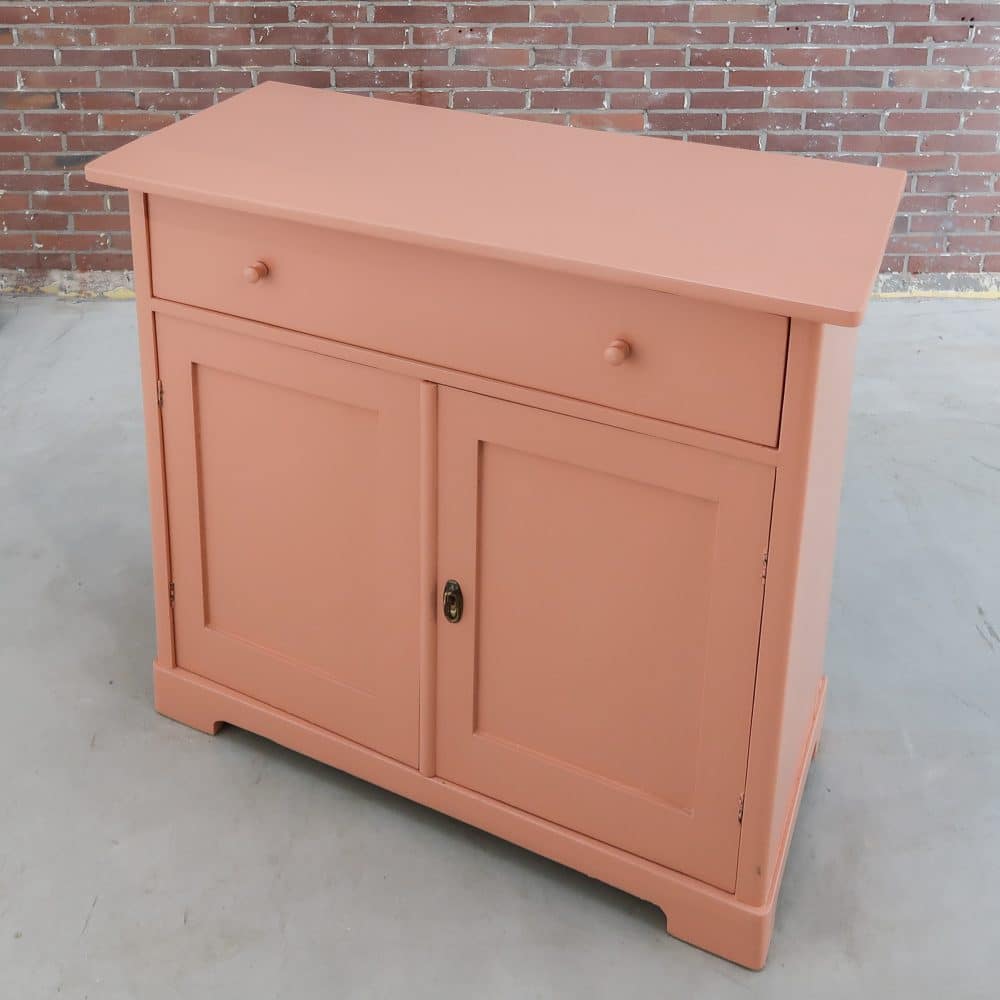 Brocante roze dressoir - Afbeelding 4