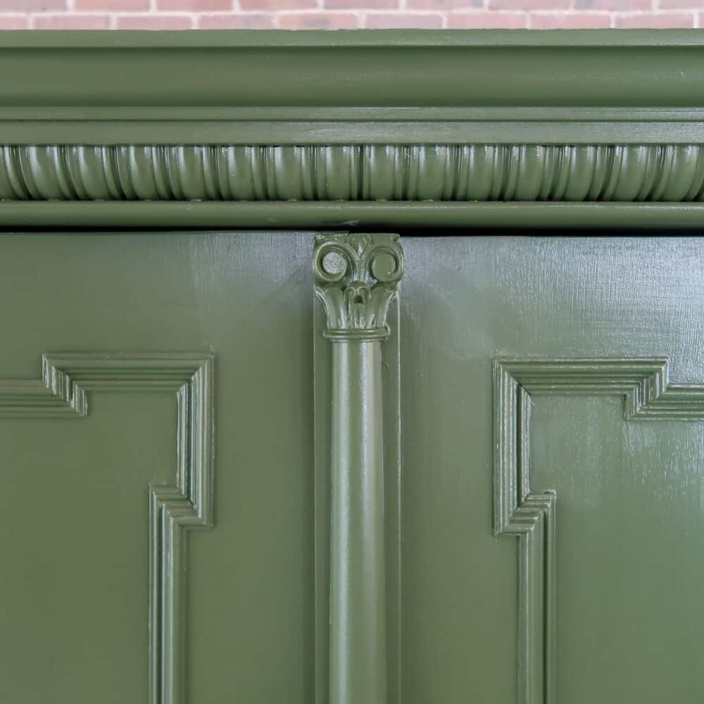 Brocante groene linnenkast - Afbeelding 3