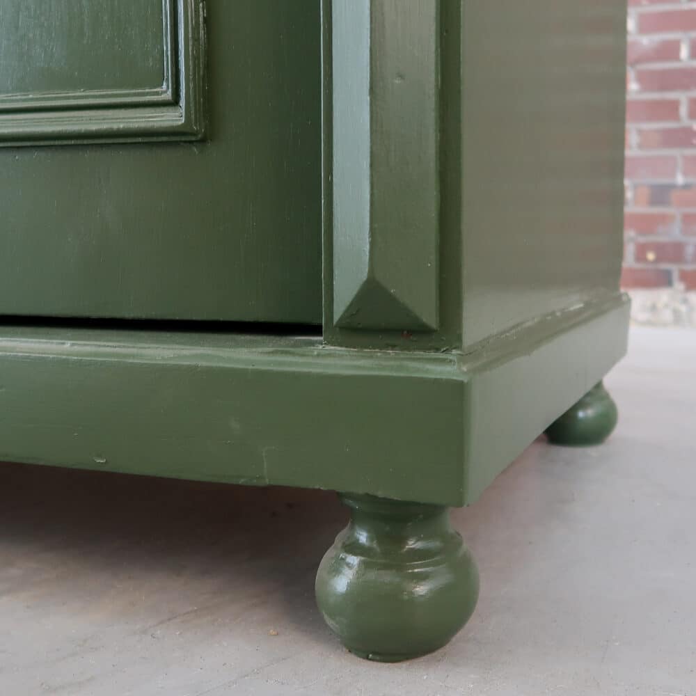 Brocante groene linnenkast - Afbeelding 8