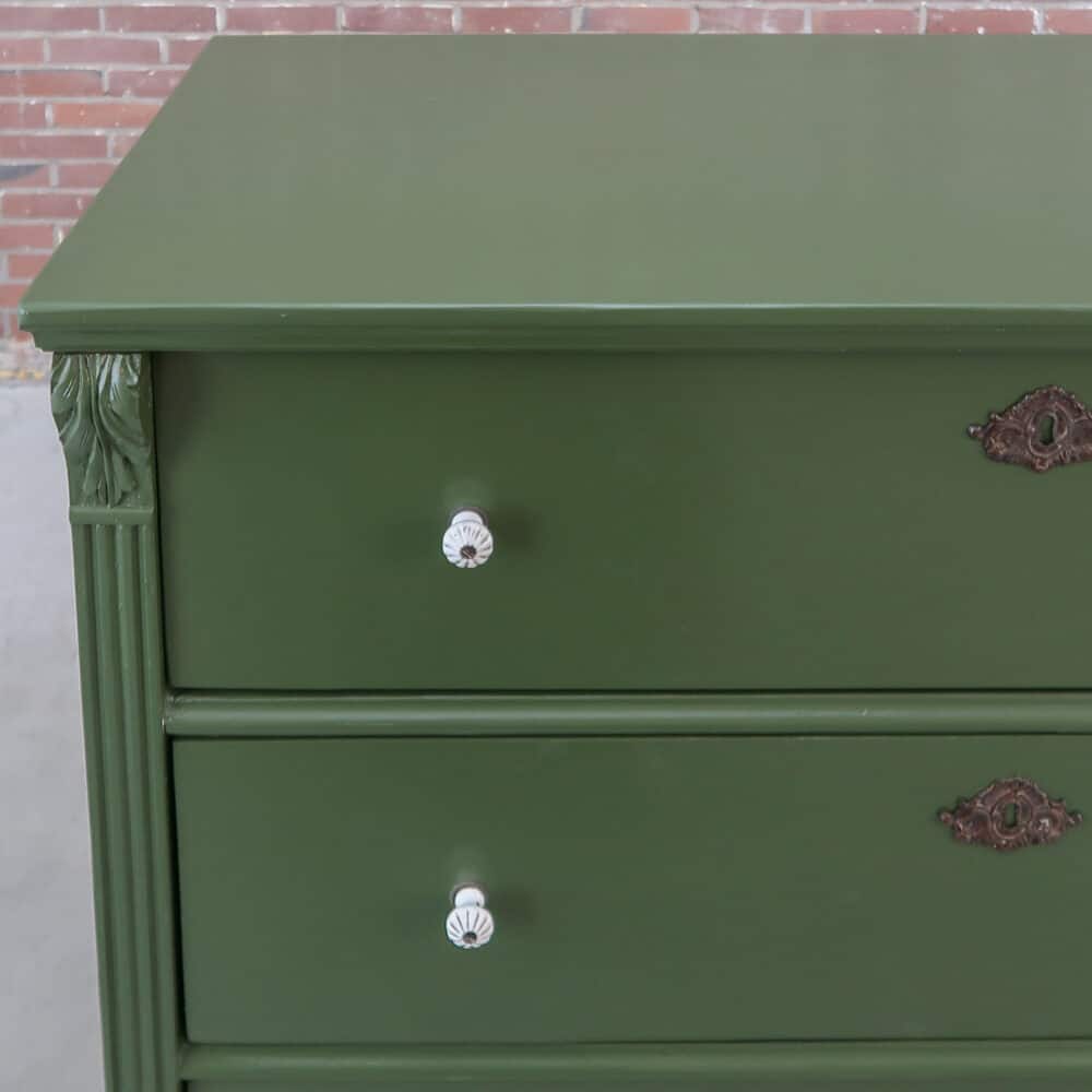 Groene brocante ladekast - Afbeelding 4