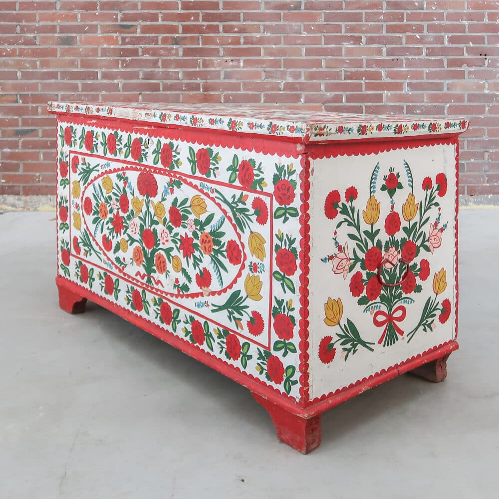 Handbeschilderde houten kist - Afbeelding 4