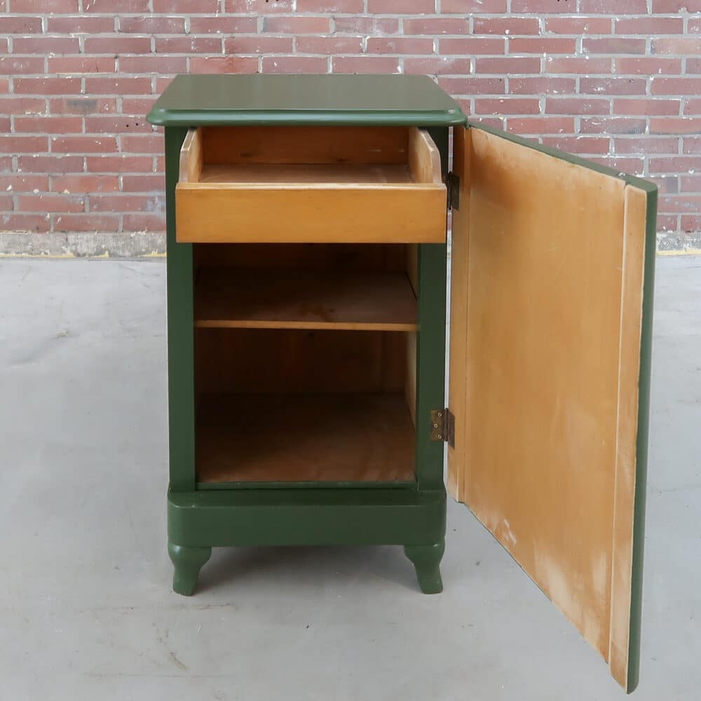 Groen brocante nachtkastje - Afbeelding 3