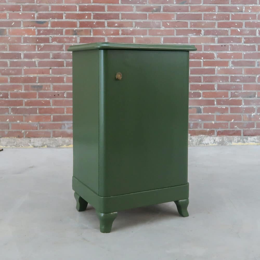 Groen brocante nachtkastje - Afbeelding 2
