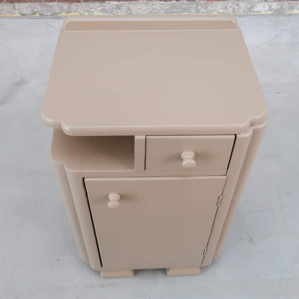 Taupe brocante nachtkastje - Afbeelding 3