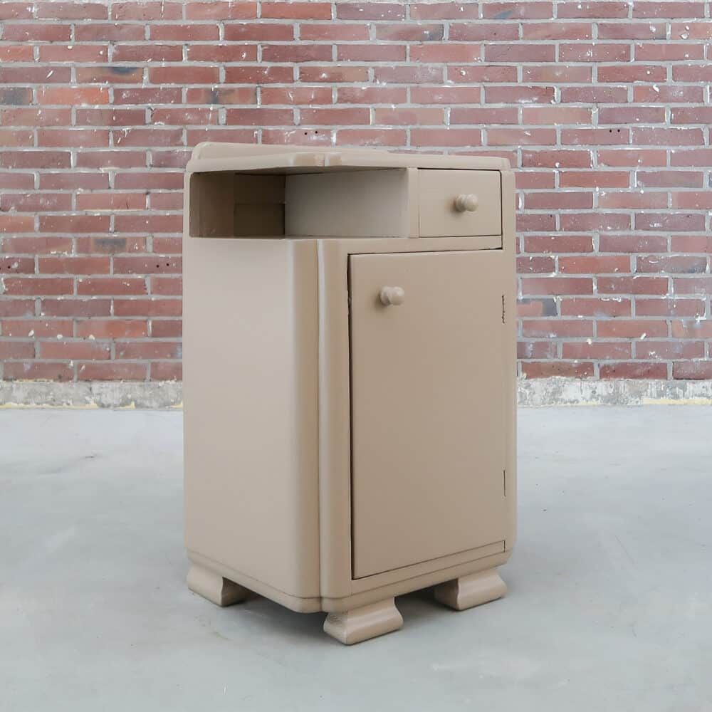 Taupe brocante nachtkastje - Afbeelding 2