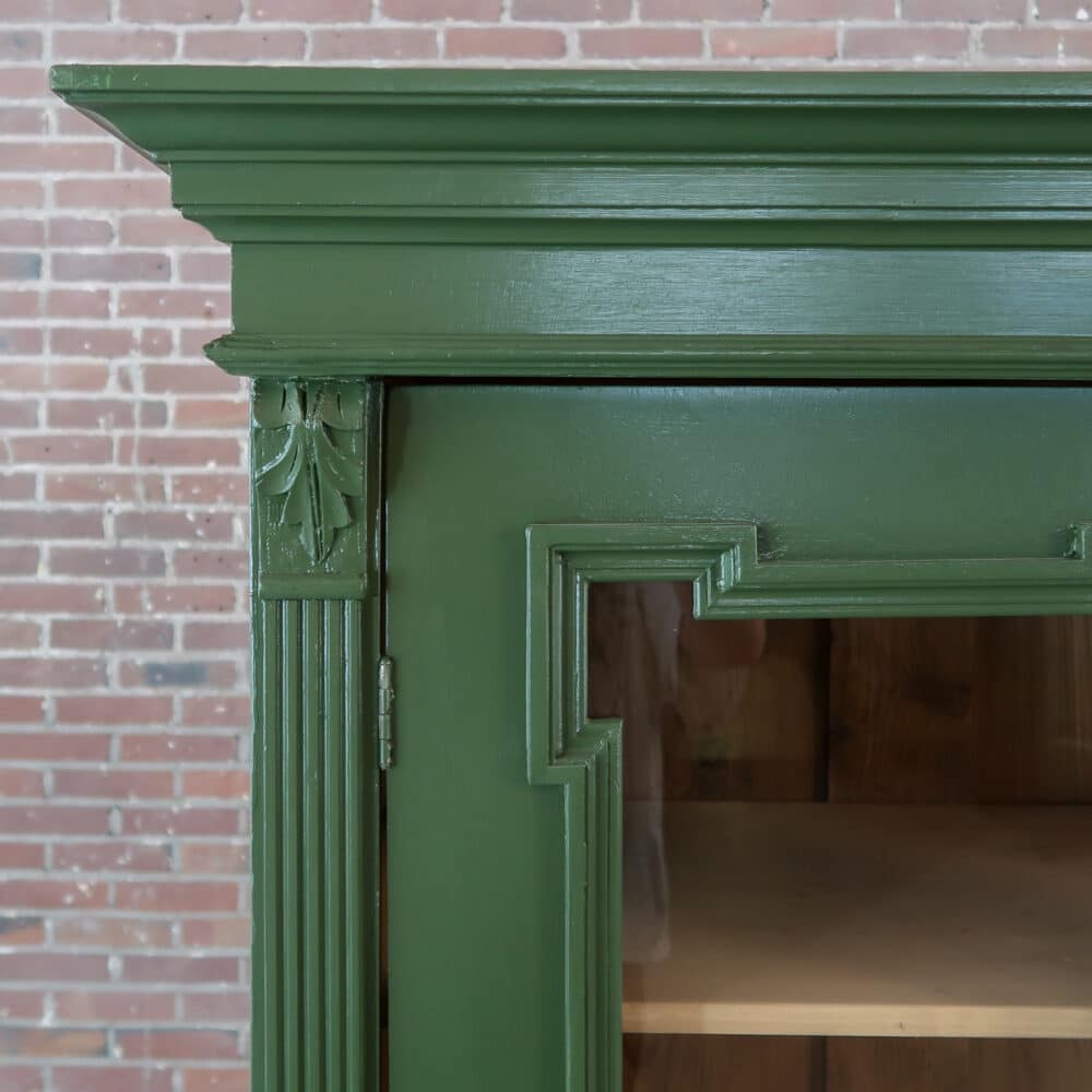 Brocante groene vitrinekast - Afbeelding 4