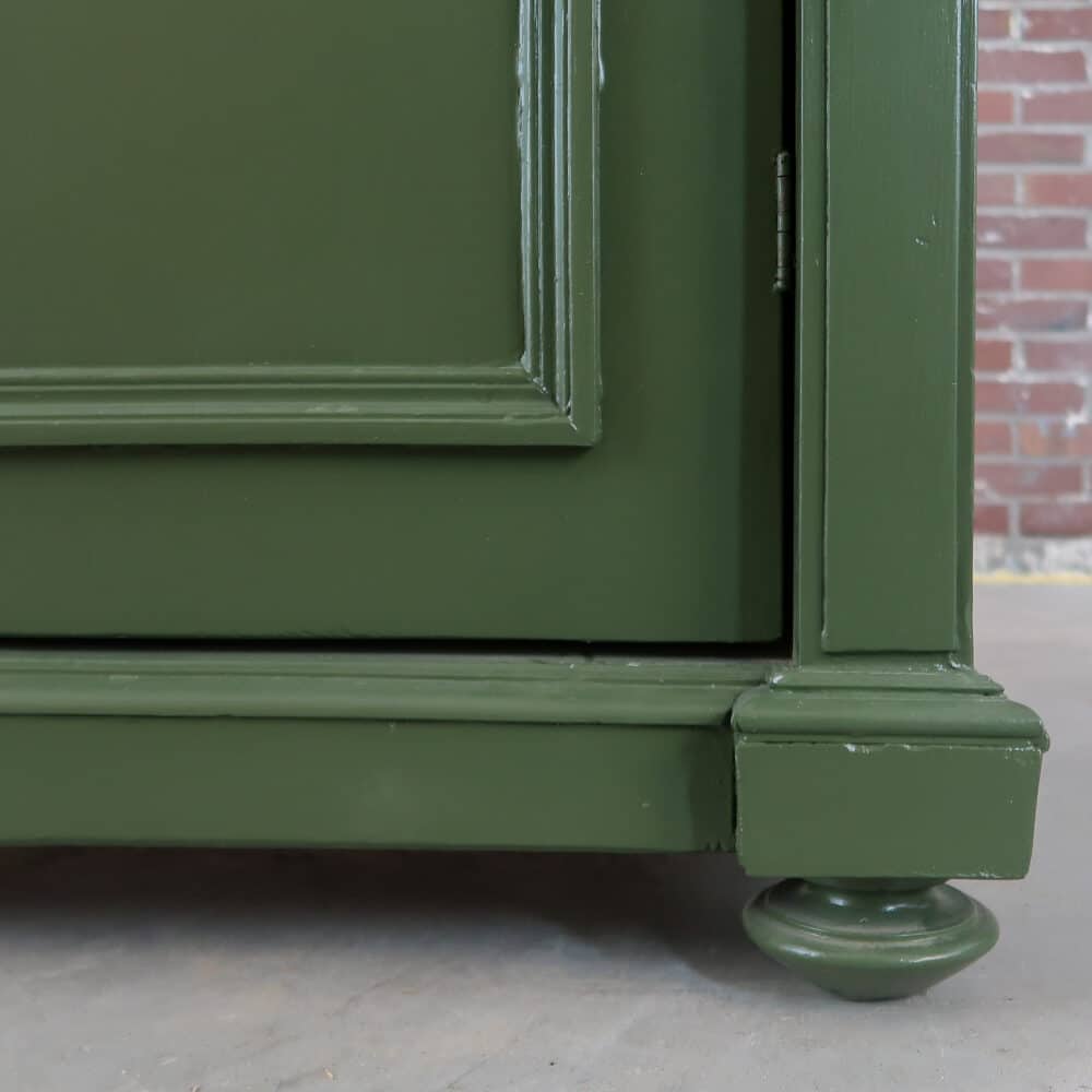 Brocante groene vitrinekast - Afbeelding 8