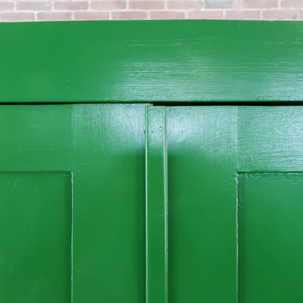 Brocante groene linnenkast - Afbeelding 3